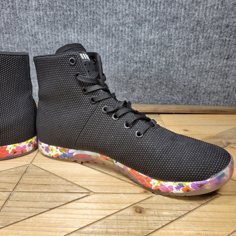 NOBULL Outwork High-Top Trainer Black Daisy Floral Men's Size 10 Rare CrossFit - Picture 6 of 13